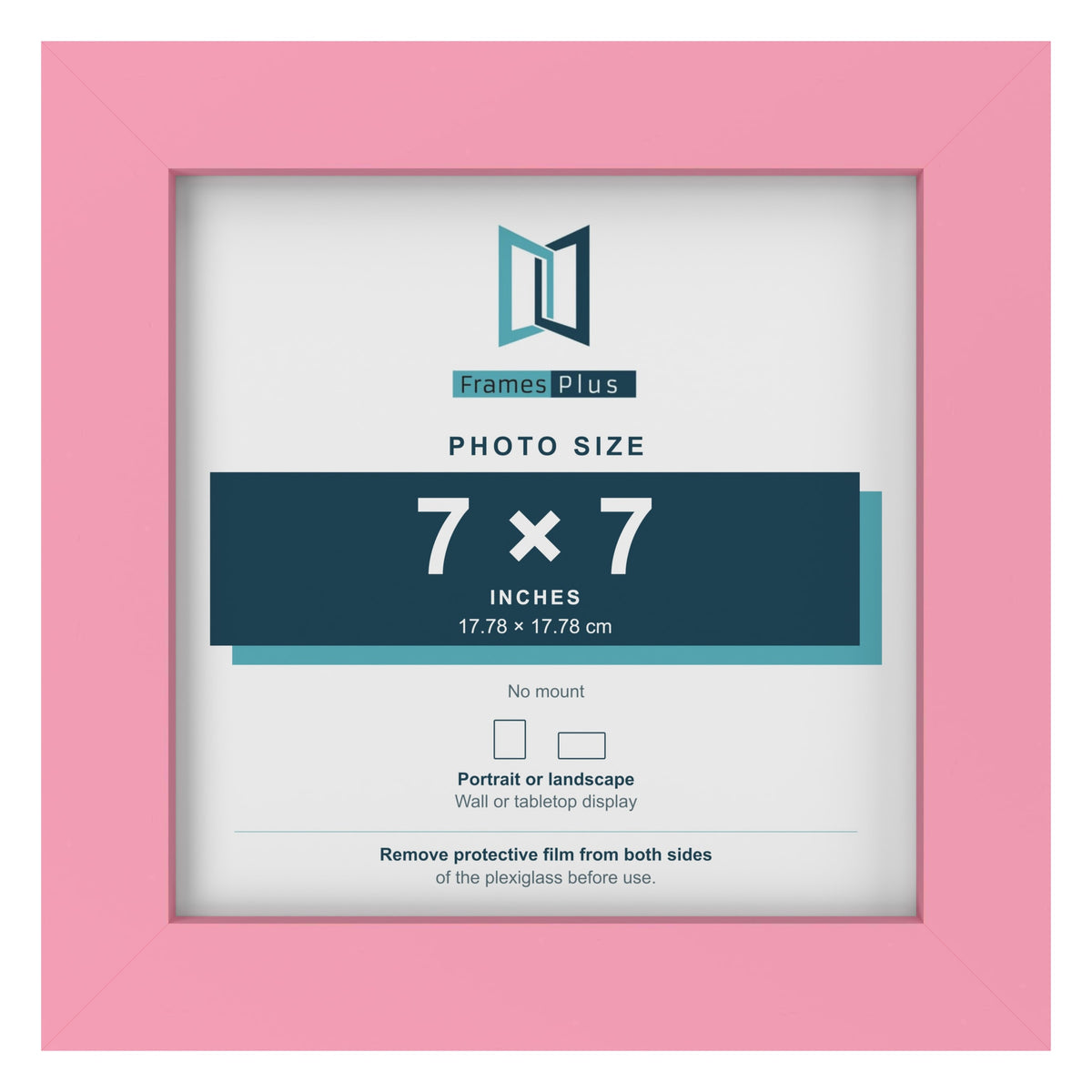 Baby Pink picture frame for a 7 x 7 inch photo