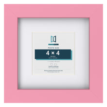 Baby Pink 7 x 7 inch picture frame with a white mount for a 4 x 4 inch photo