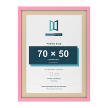 Baby Pink 80 x 60 cm picture frame with an ivory mount for a 70 x 50 cm photo