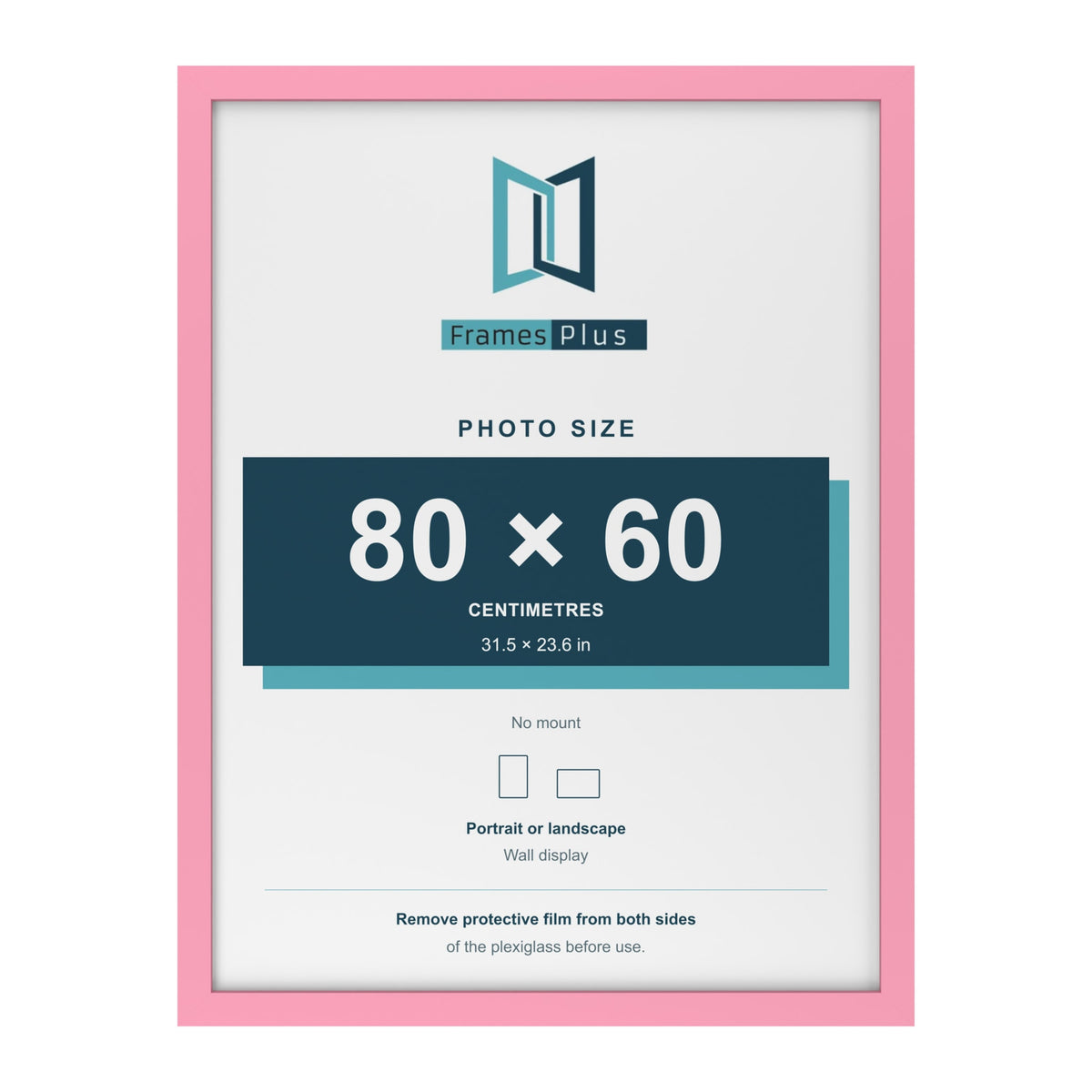 Baby Pink picture frame for a 80 x 60 cm photo