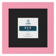 Baby Pink 8 x 8 inch picture frame with a black mount for a 4 x 4 inch photo