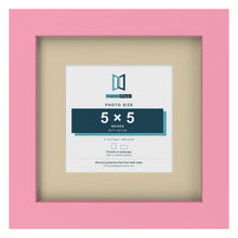 Baby Pink 8 x 8 inch picture frame with an ivory mount for a 5 x 5 inch photo