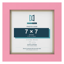 Baby Pink 8 x 8 inch picture frame with an ivory mount for a 7 x 7 inch photo