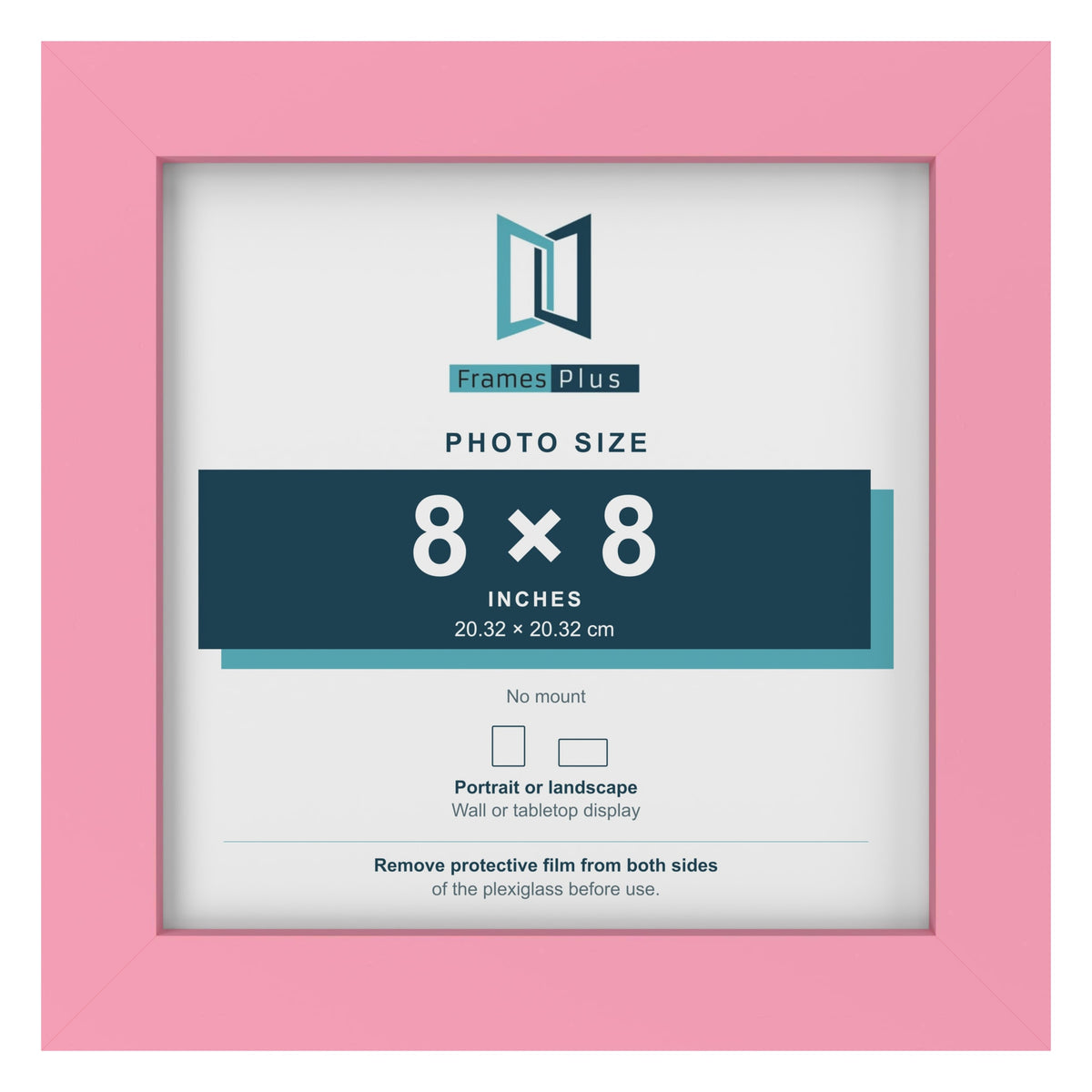 Baby Pink picture frame for a 8 x 8 inch photo