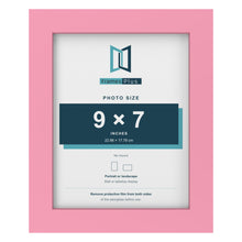 Baby Pink picture frame for a 9 x 7 inch photo