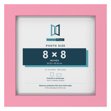 Baby Pink 9 x 9 inch picture frame with a white mount for a 8 x 8 inch photo