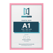 Baby Pink picture frame for an A1 photo