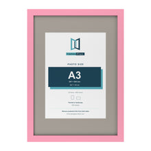 Baby Pink A2 picture frame with a Dawn Grey mount for an A3 photo