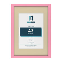 Baby Pink A2 picture frame with an ivory mount for an A3 photo
