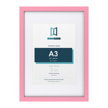 Baby Pink A2 picture frame with a white mount for an A3 photo