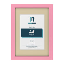 Baby Pink A3 picture frame with an ivory mount for an A4 photo