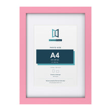 Baby Pink A3 picture frame with a white mount for an A4 photo