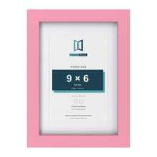 Baby Pink A4 picture frame with a white mount for a 9 x 6 inch photo
