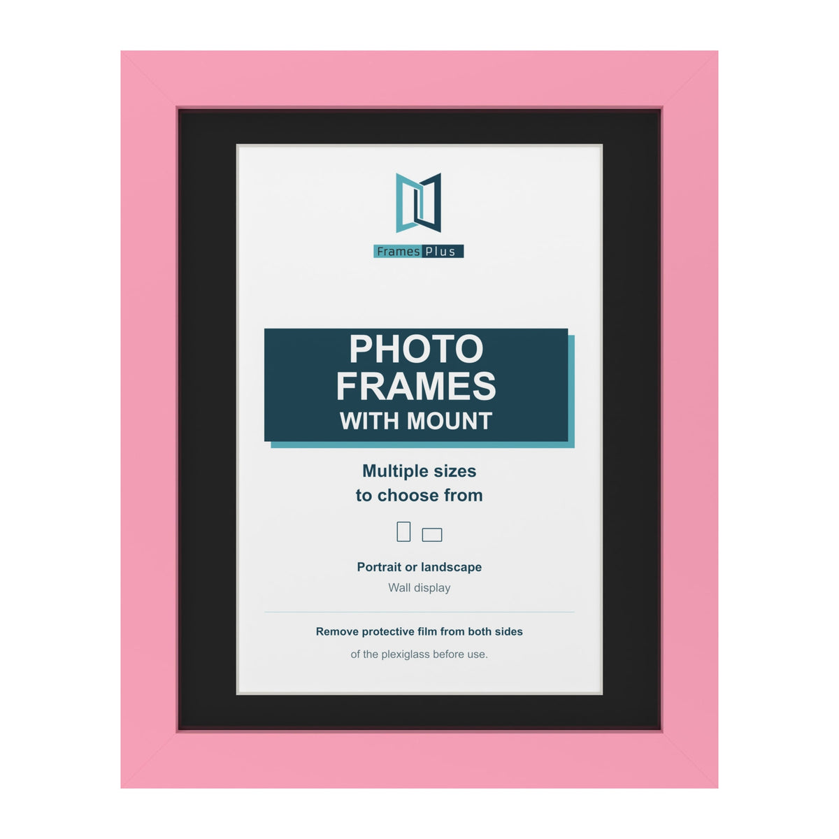 Baby Pink picture frame with a black mount