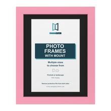Baby Pink picture frame with a black mount