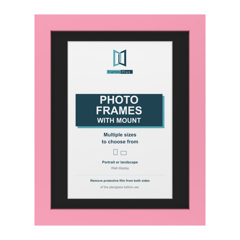 Baby Pink picture frame with a black mount