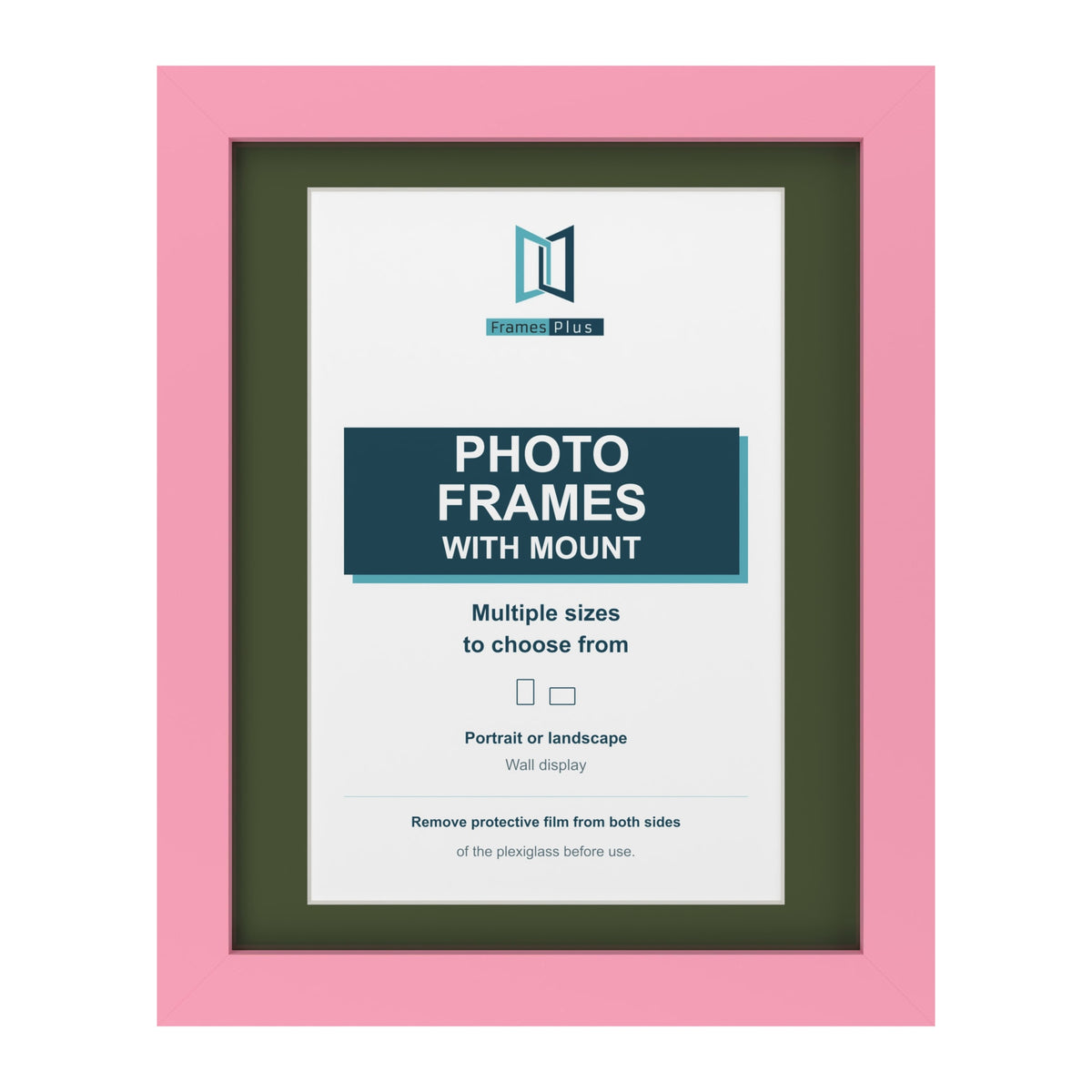 Baby Pink picture frame with a green mount