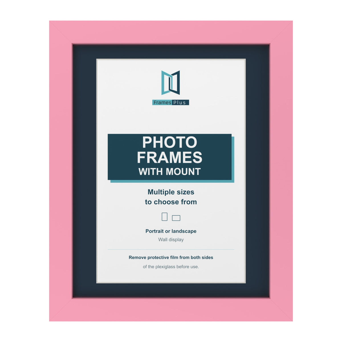 Baby Pink picture frame with a Pacific Blue mount
