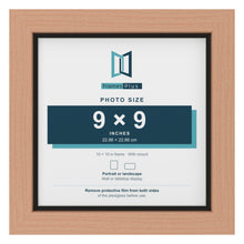 Beech 10 x 10 inch picture frame with a black mount for a 9 x 9 inch photo