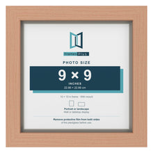 Beech 10 x 10 inch picture frame with a Dawn Grey mount for a 9 x 9 inch photo