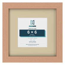 Beech 10 x 10 inch picture frame with an ivory mount for a 6 x 6 inch photo