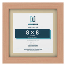 Beech 10 x 10 inch picture frame with an ivory mount for an 8 x 8 inch photo