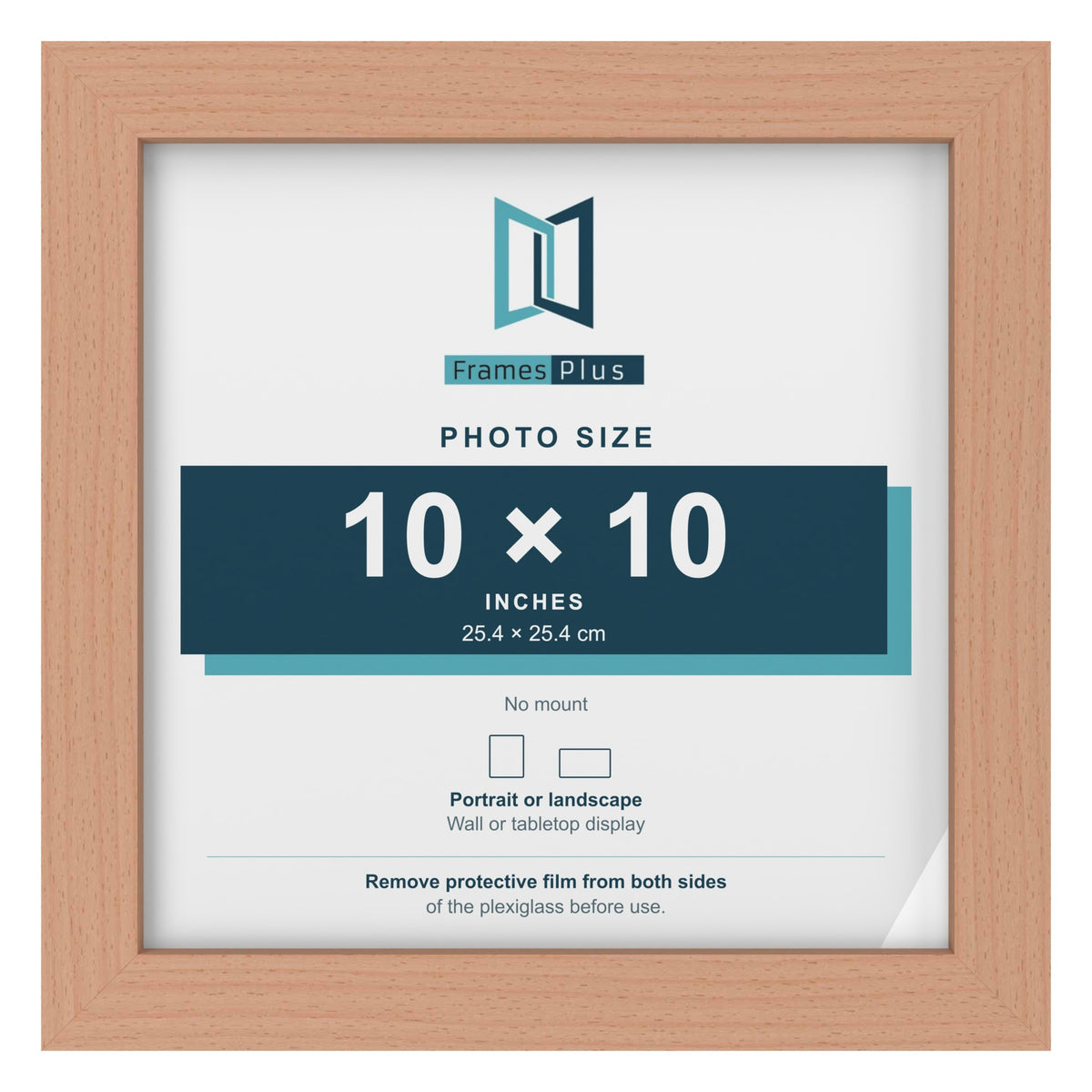Beech picture frame for a 10 x 10 inch photo