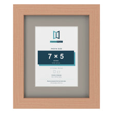 Beech 10 x 8 inch picture frame with a Dawn Grey mount for a 7 x 5 inch photo