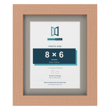 Beech 10 x 8 inch picture frame with a Dawn Grey mount for an 8 x 6 inch photo