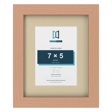 Beech 10 x 8 inch picture frame with an ivory mount for a 7 x 5 inch photo