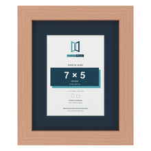 Beech 10 x 8 inch picture frame with a Pacific Blue mount for a 7 x 5 inch photo