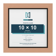 Beech 11 x 11 inch picture frame with a black mount for a 10 x 10 inch photo