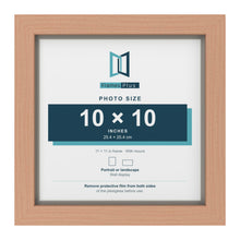 Beech 11 x 11 inch picture frame with a Dawn Grey mount for a 10 x 10 inch photo