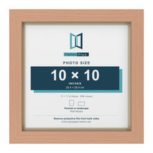 Beech 11 x 11 inch picture frame with an ivory mount for a 10 x 10 inch photo