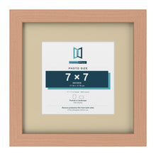 Beech 11 x 11 inch picture frame with an ivory mount for a 7 x 7 inch photo