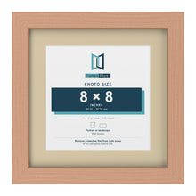 Beech 11 x 11 inch picture frame with an ivory mount for an 8 x 8 inch photo