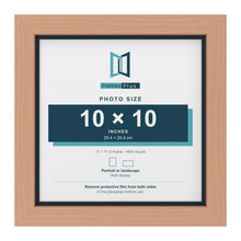 Beech 11 x 11 inch picture frame with a Pacific Blue mount for a 10 x 10 inch photo