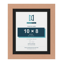 Beech 12 x 10 inch picture frame with a black mount for a 10 x 8 inch photo