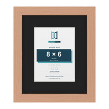Beech 12 x 10 inch picture frame with a black mount for an 8 x 6 inch photo