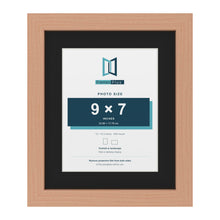Beech 12 x 10 inch picture frame with a black mount for a 9 x 7 inch photo