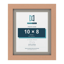 Beech 12 x 10 inch picture frame with a Dawn Grey mount for a 10 x 8 inch photo