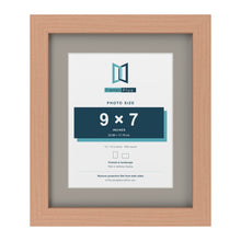 Beech 12 x 10 inch picture frame with a Dawn Grey mount for a 9 x 7 inch photo