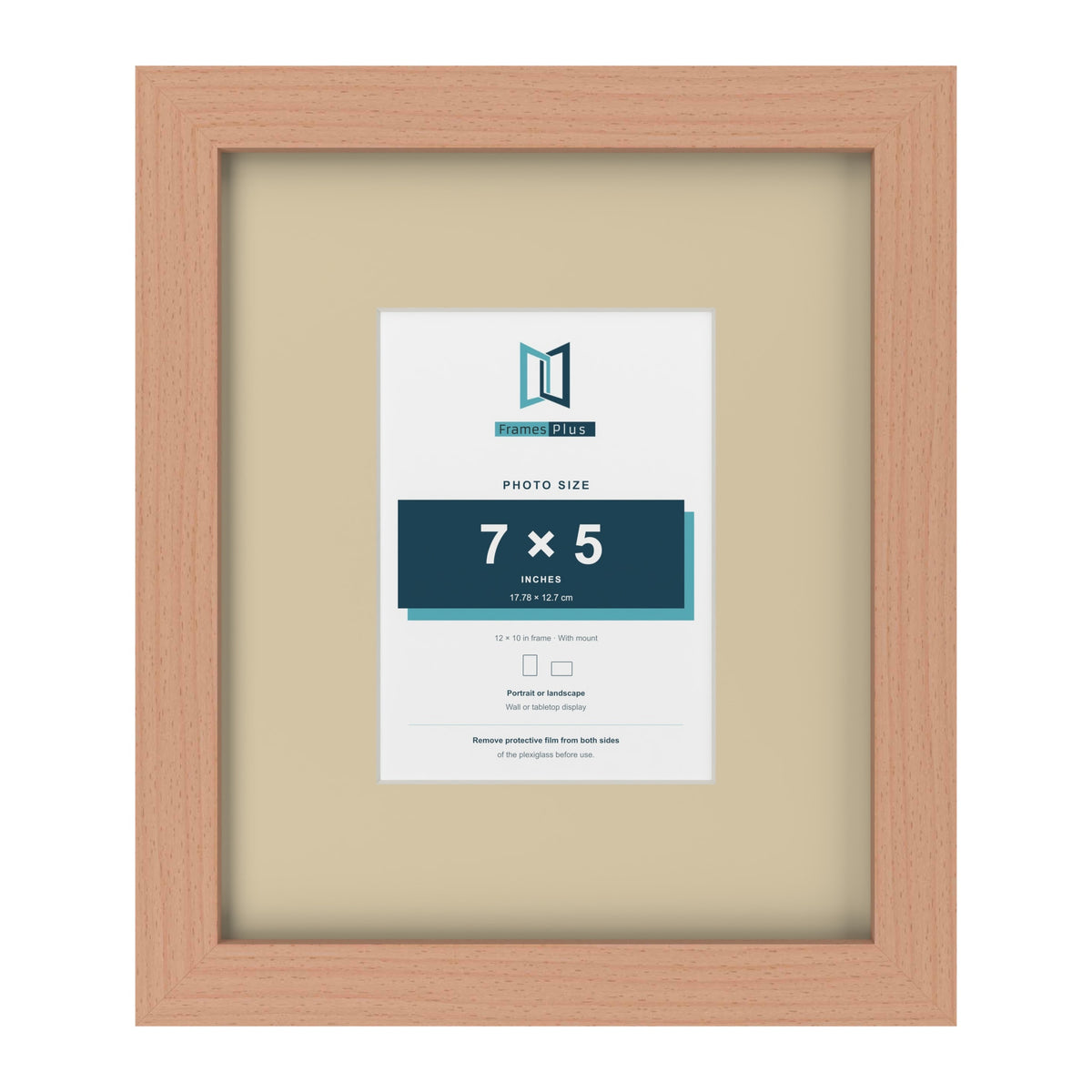 Beech 12 x 10 inch picture frame with an ivory mount for a 7 x 5 inch photo