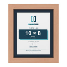 Beech 12 x 10 inch picture frame with a Pacific Blue mount for a 10 x 8 inch photo