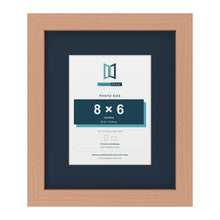 Beech 12 x 10 inch picture frame with a Pacific Blue mount for an 8 x 6 inch photo