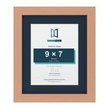 Beech 12 x 10 inch picture frame with a Pacific Blue mount for a 9 x 7 inch photo