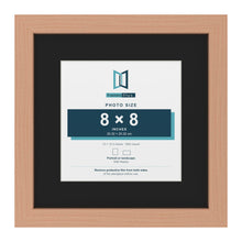 Beech 12 x 12 inch picture frame with a black mount for an 8 x 8 inch photo