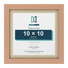 Beech 12 x 12 inch picture frame with an ivory mount for a 10 x 10 inch photo