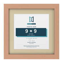 Beech 12 x 12 inch picture frame with an ivory mount for a 9 x 9 inch photo