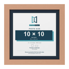 Beech 12 x 12 inch picture frame with a Pacific Blue mount for a 10 x 10 inch photo